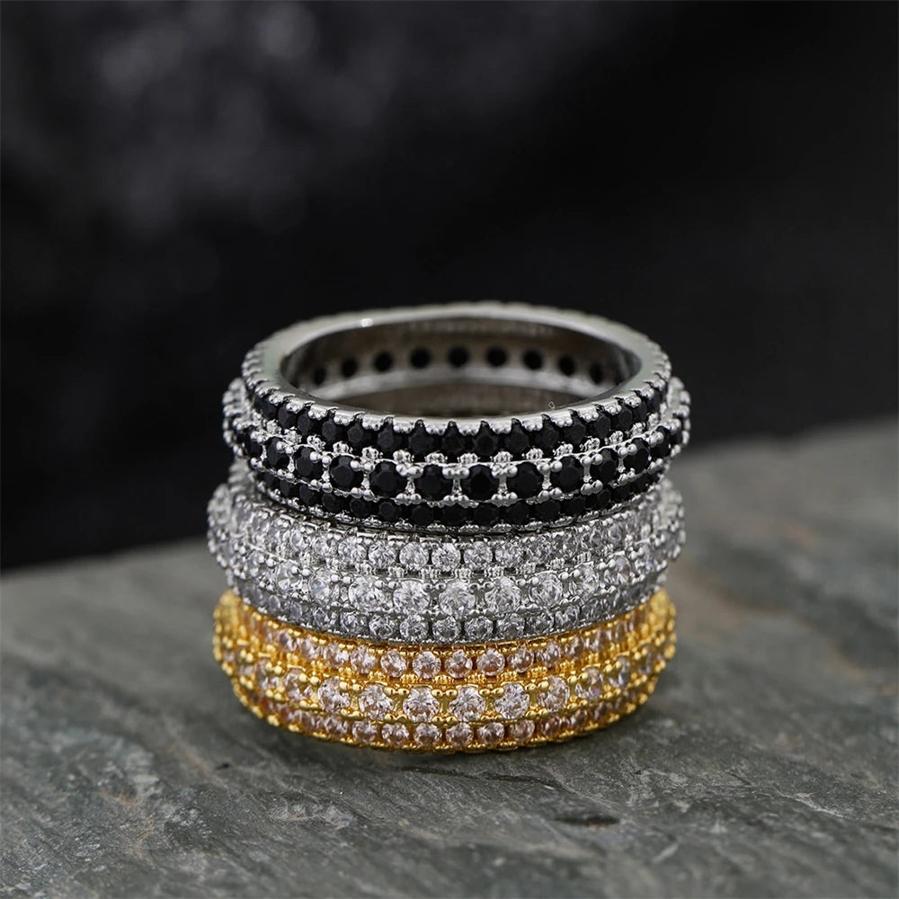 Sparkling Zircon Eternity Sterling Silver  Band