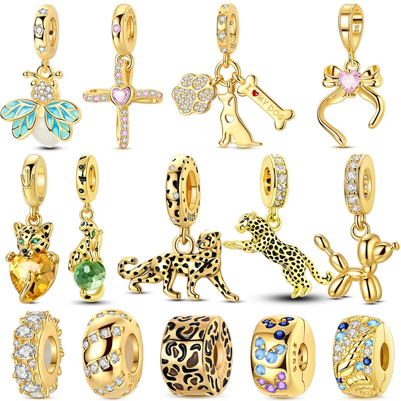 925 Sterling Silver Gold Charm Collection