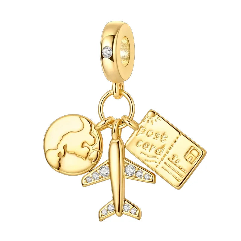 925 Sterling Silver Gold Charm Collection
