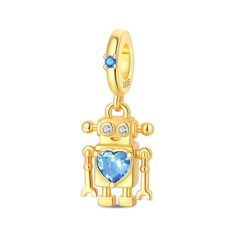 925 Sterling Silver Gold Charm Collection
