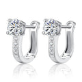 Classic Cubic Zirconia Sterling Silver Huggie Earrings