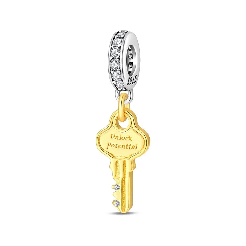 925 Sterling Silver Gold Charm Collection