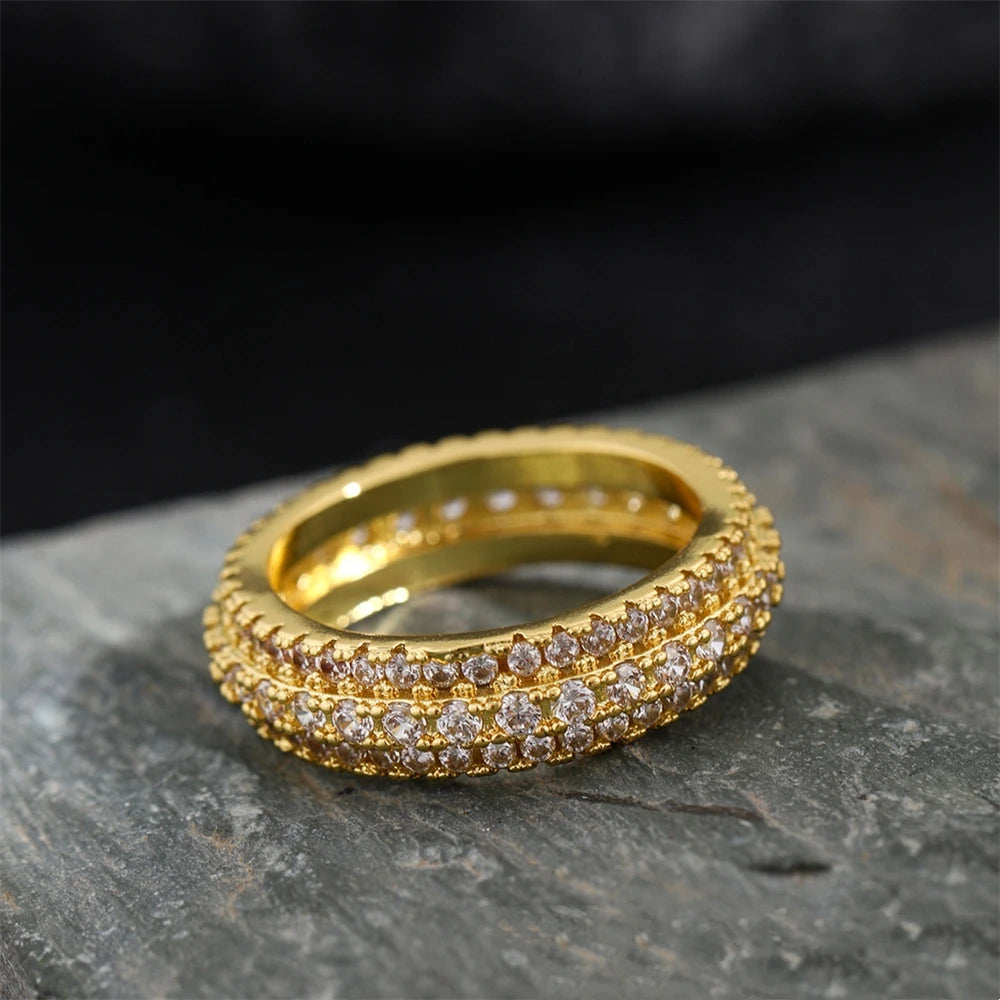 Sparkling Zircon Eternity Sterling Silver  Band