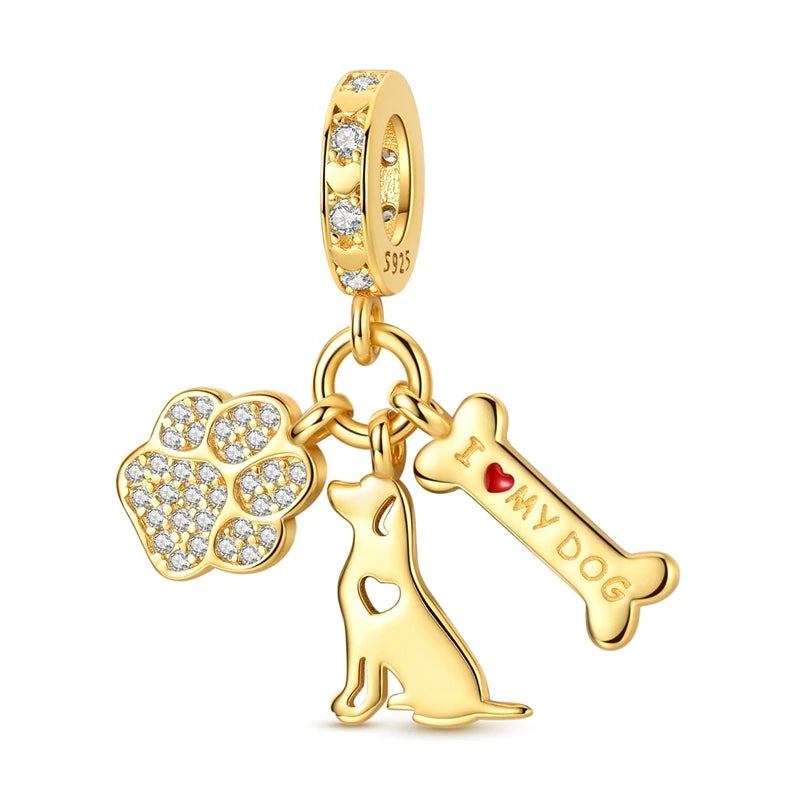925 Sterling Silver Gold Charm Collection