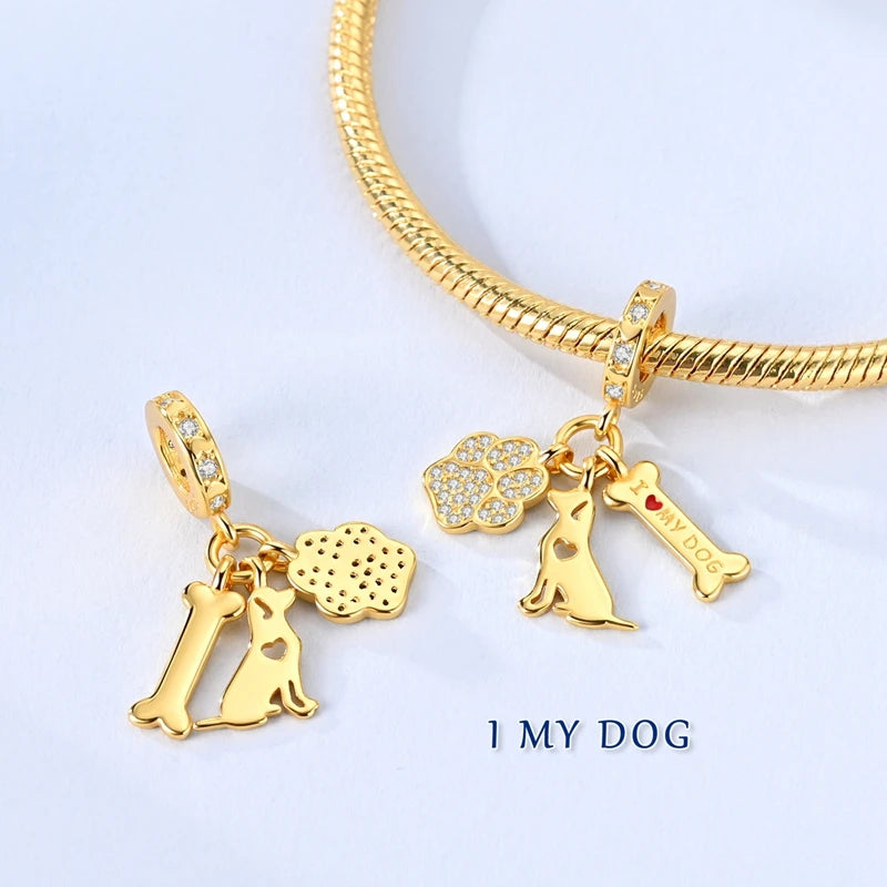 925 Sterling Silver Gold Charm Collection